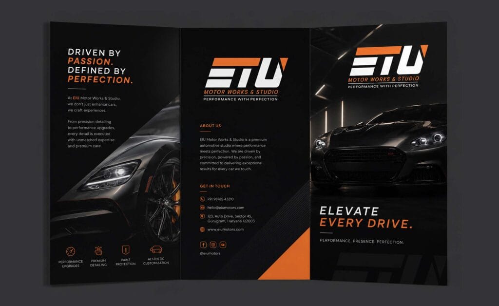 ETU Motor Works logo construction and grid system